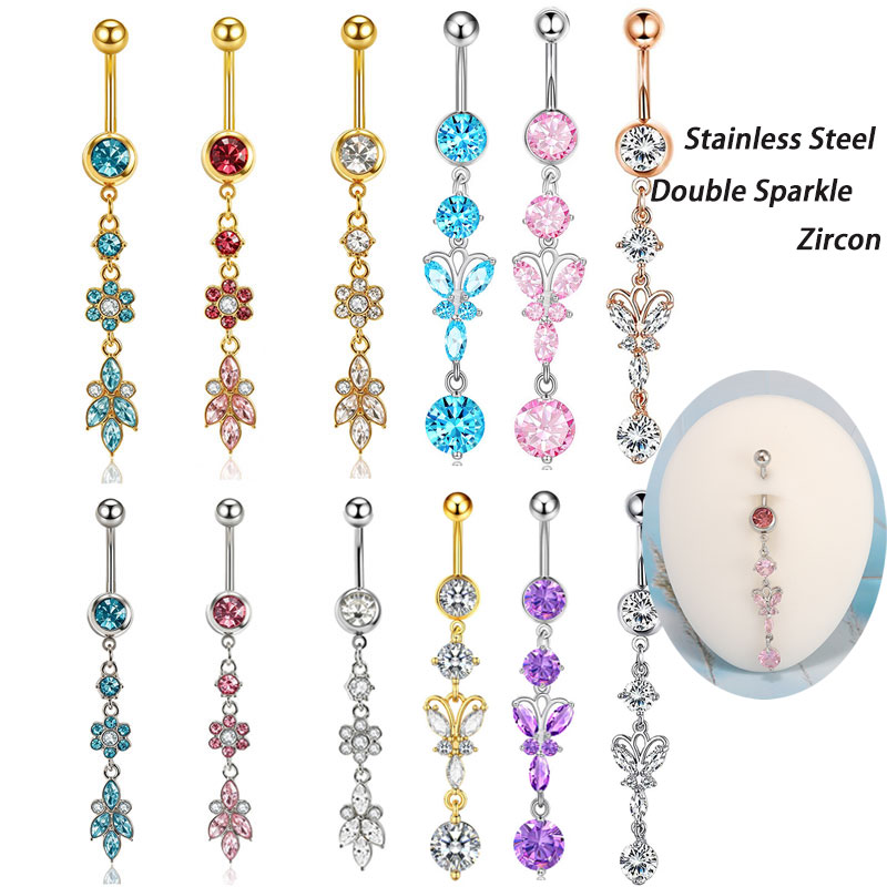 Body Jewelry Co - 1 adet Karışık Stil Dangle Göbek