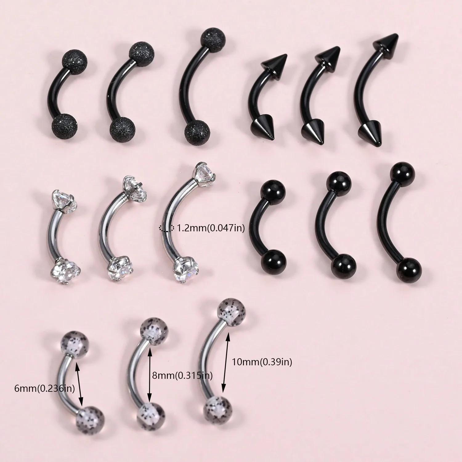Body Jewelry Vertical Labret - 15 Adet 16g Rook Piercing Takısı