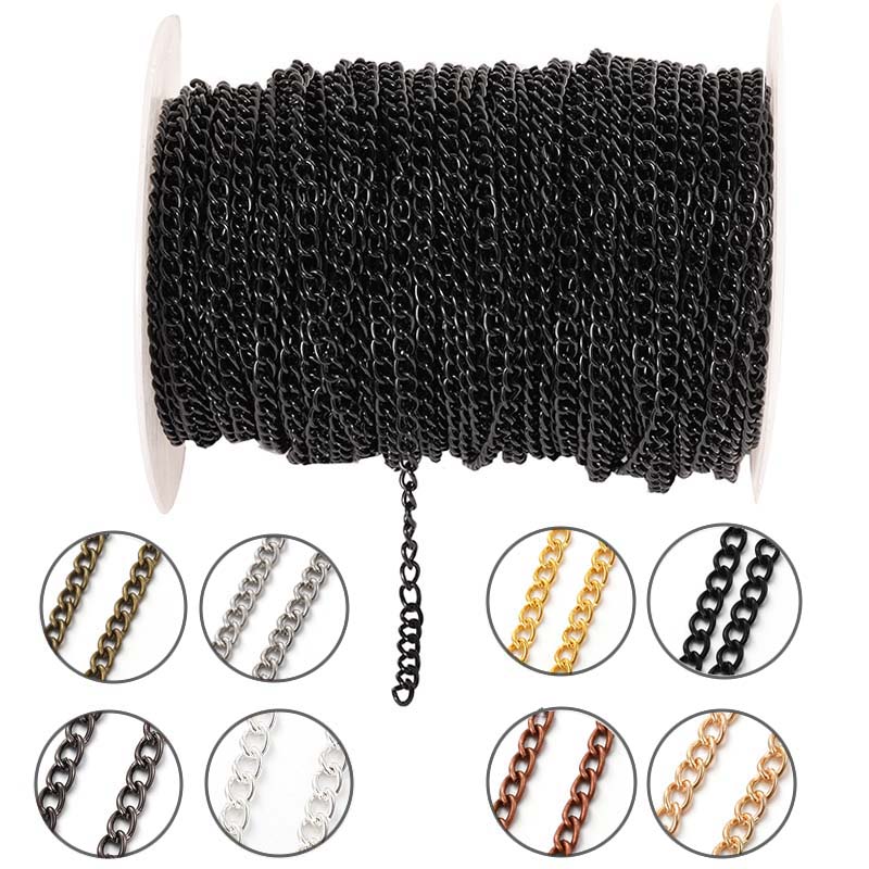 Body Jewelry - 2 metre 2.5/3.5/4.5mm Metal Düz Oval