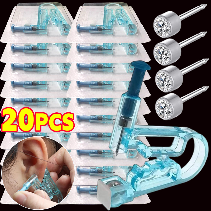 Body Jewelry Factory - 1/20 adet Mavi Tek Kullanımlık Kulak