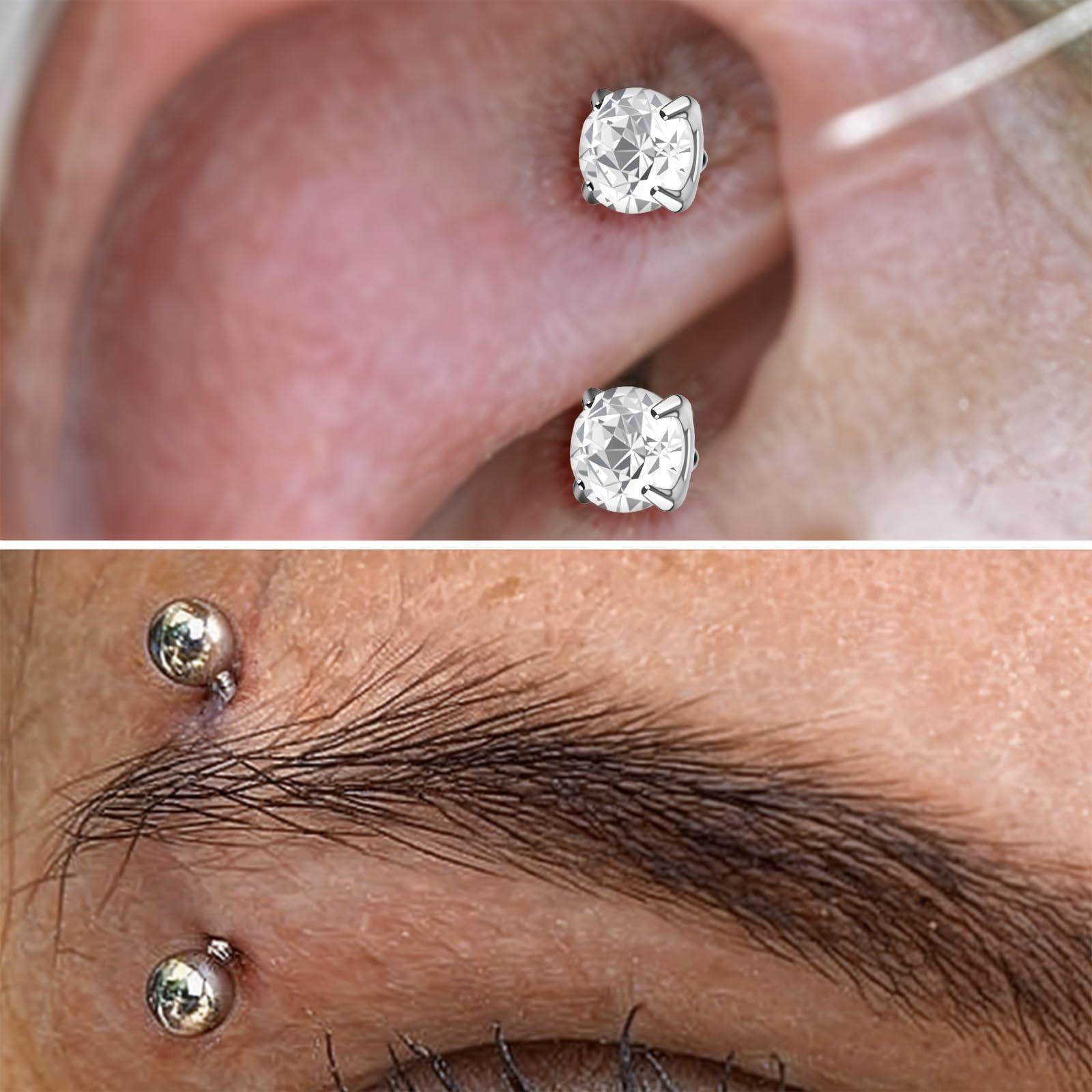 17 Parça/Set Titanyum İçten Di - Body Jewelry Vertical Labret incelemesi ve fiyatı