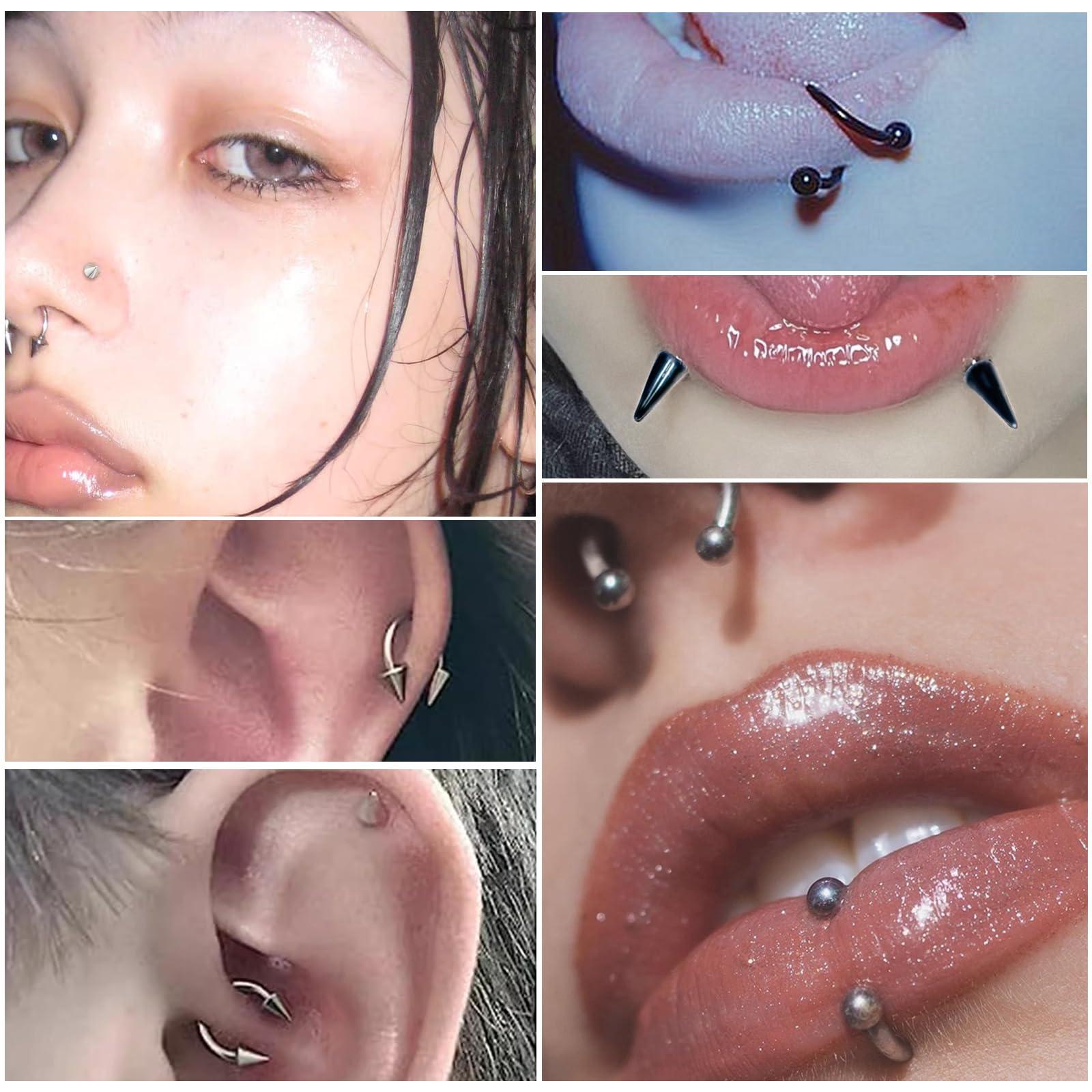 34 adet/takım 16G Yılan Isırığ - Body Jewelry Vertical Labret incelemesi ve fiyatı