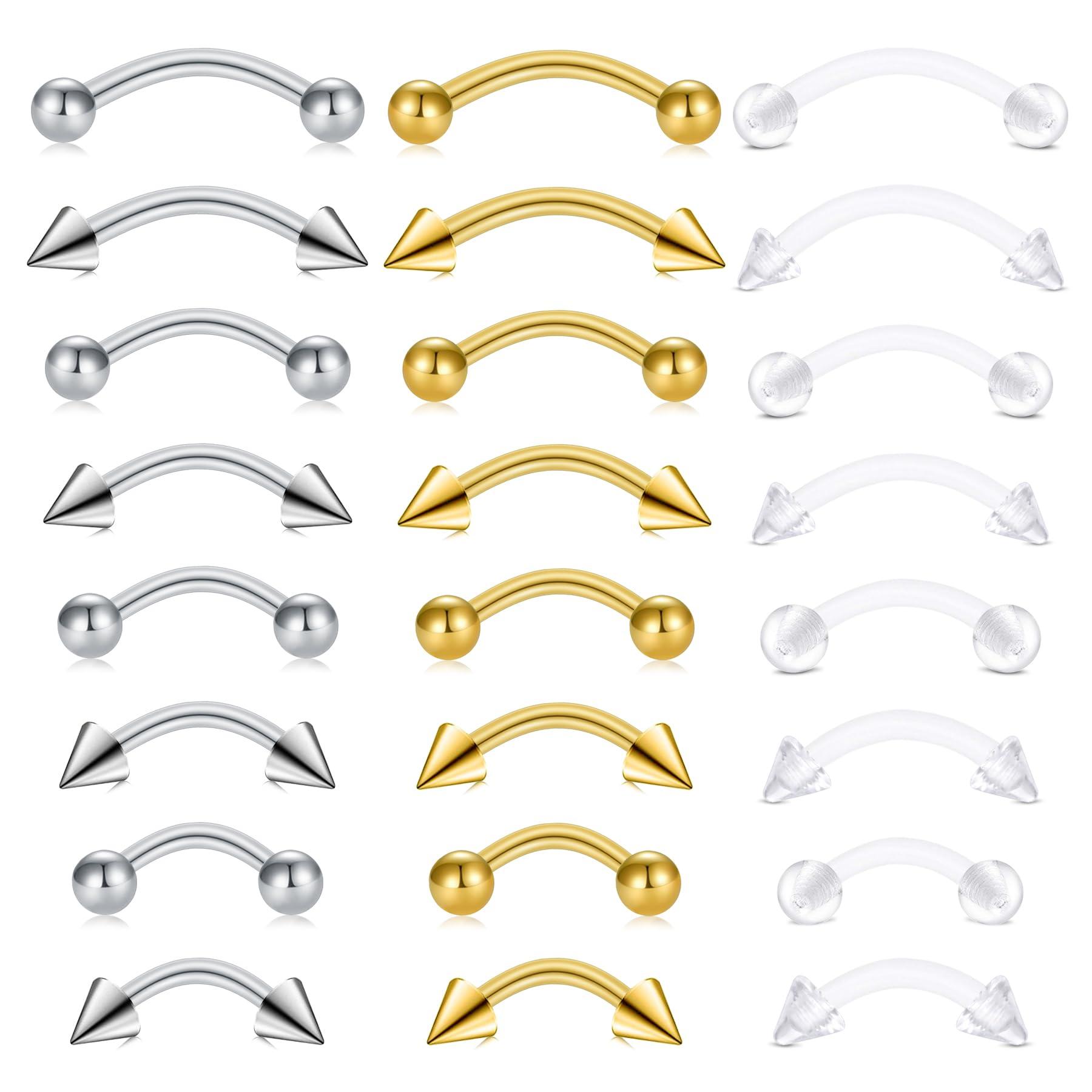 24 adet 16G Paslanmaz Çelik Ka - Body Jewelry Vertical Labret incelemesi ve fiyatı