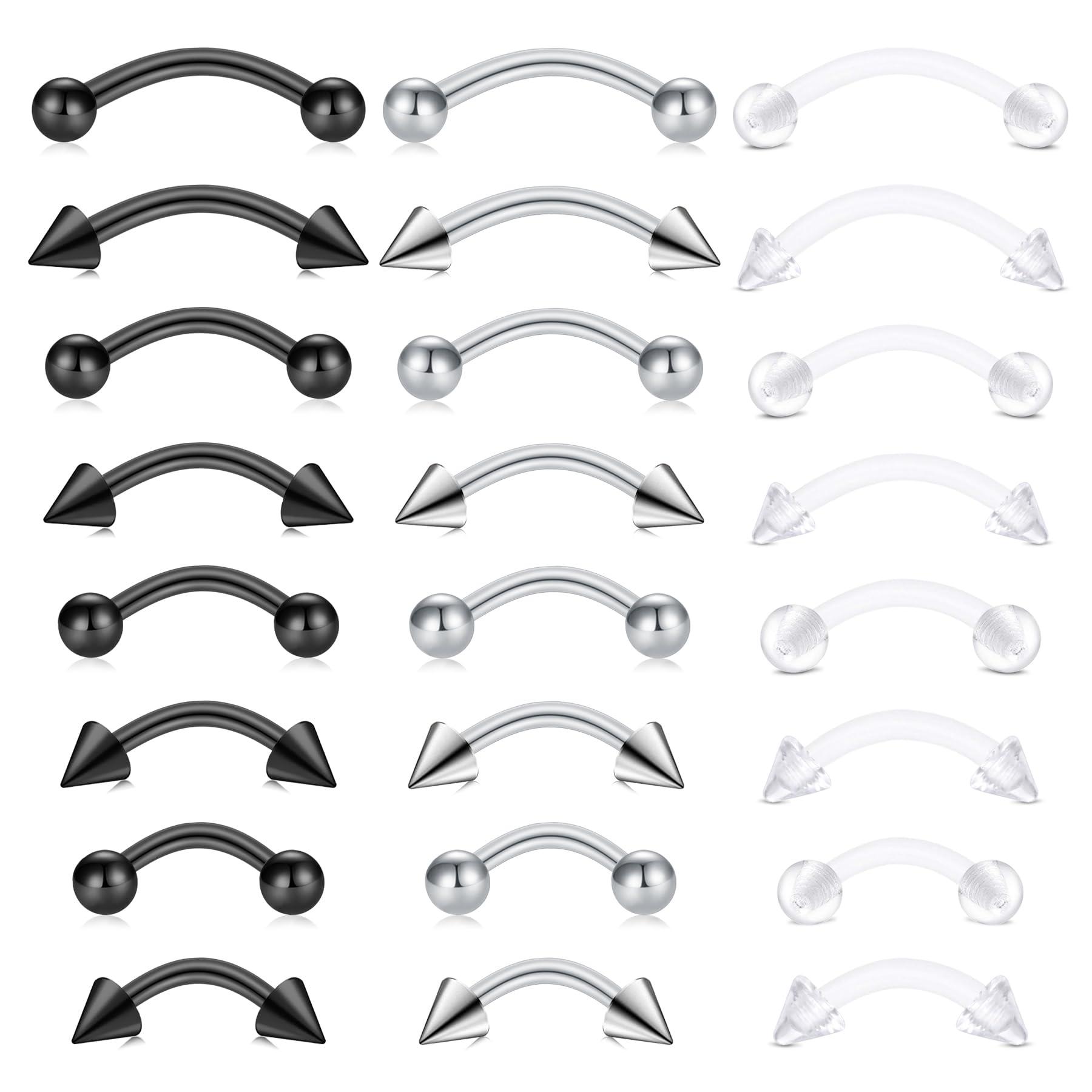 24 adet 16G Paslanmaz Çelik Ka - Body Jewelry Vertical Labret incelemesi ve fiyatı