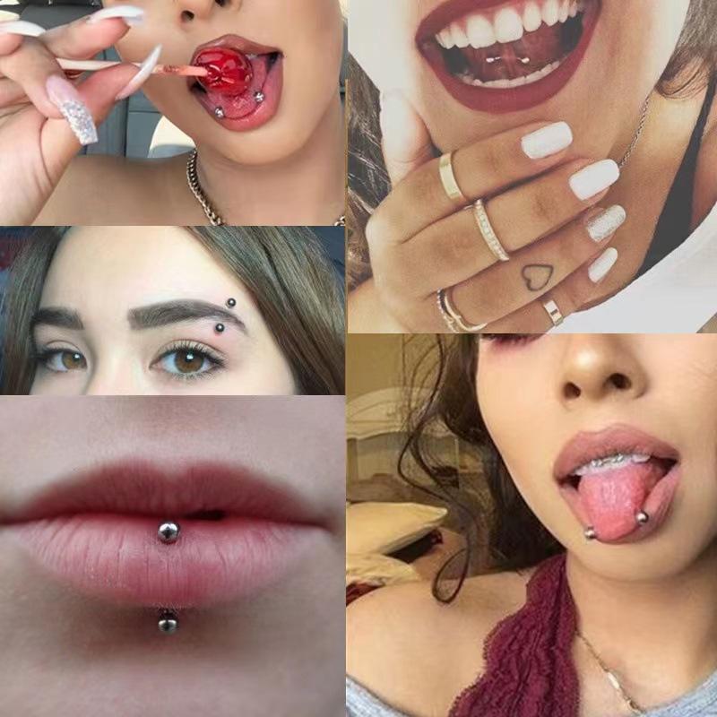 24 adet 16G Paslanmaz Çelik Ka - Body Jewelry Vertical Labret incelemesi ve fiyatı
