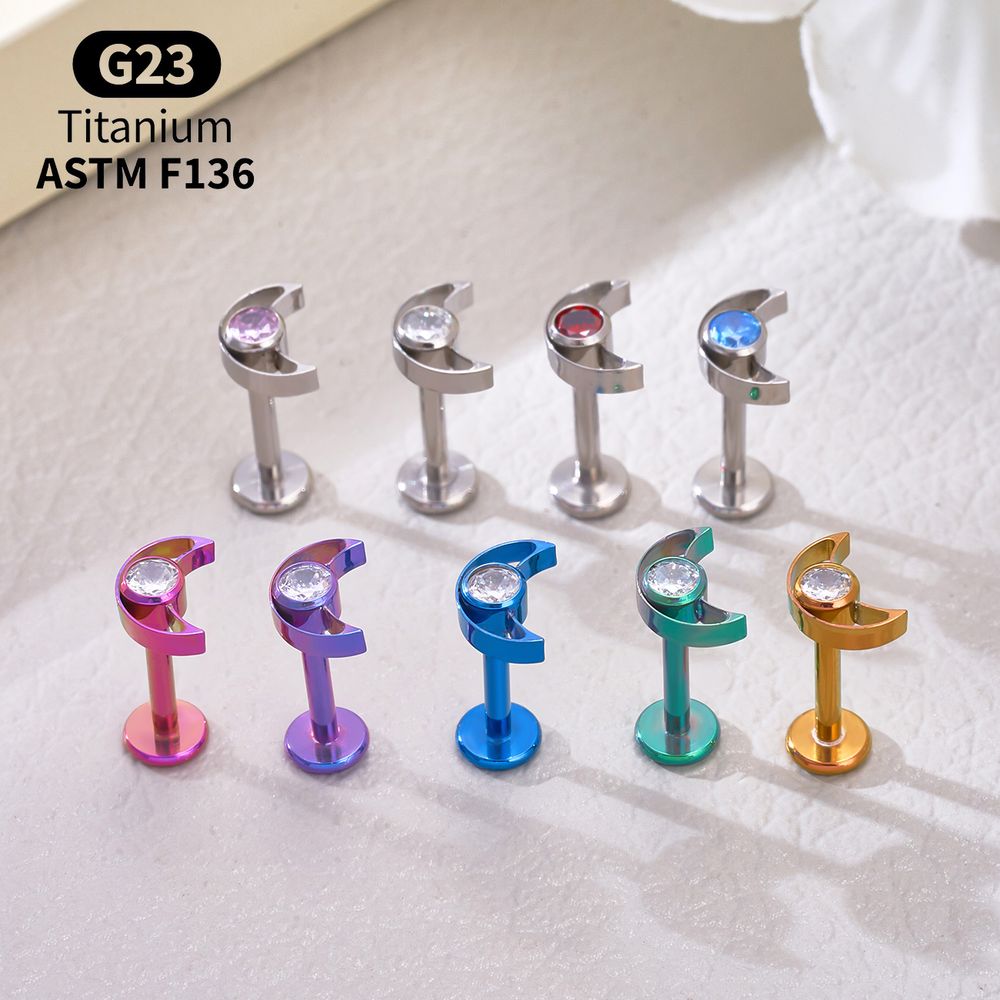 G23 Titanyum Yıldız Ay Labret  - Body Jewelry Vertical Labret incelemesi ve fiyatı