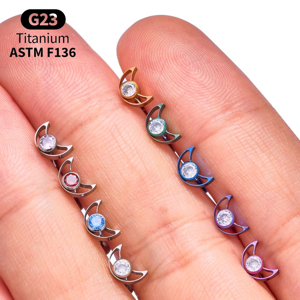 G23 Titanyum Yıldız Ay Labret  - Body Jewelry Vertical Labret incelemesi ve fiyatı
